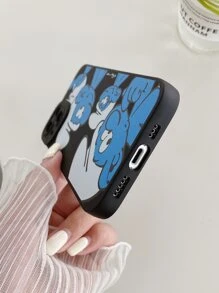 ROMWE X The Smurfs Y2K Revival Cartoon Graphic Phone Case - Black - View 4