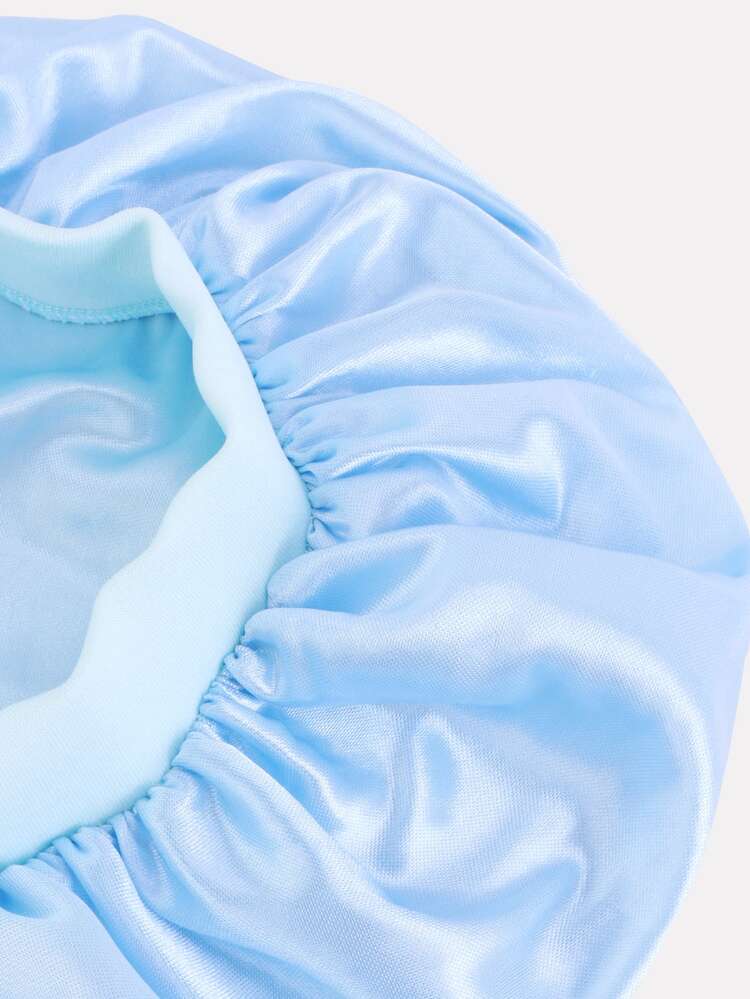 1 pieza Gorro de dormir de ala ancha para niños, suave y transpirable, ideal para mantener el peinado rizado por la noche, adecuado para todas las estaciones, gorro de ducha para uso diario - Azul - Añade 4