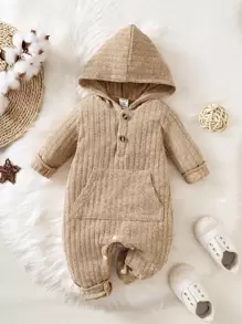 Đứa bé trai Túi kangaroo áo có mũ Áo liền quần - Lạc đà - Xem 1