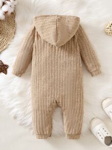 Đứa bé trai Túi kangaroo áo có mũ Áo liền quần - Lạc đà - Xem 2