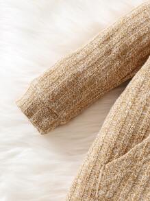 Đứa bé trai Túi kangaroo áo có mũ Áo liền quần - Lạc đà - Xem 5