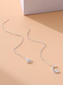 Sun & Moon Decor Threader Earrings