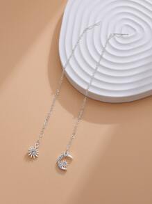 Sun & Moon Decor Threader Earrings