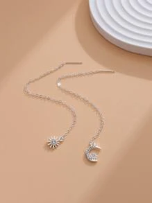 Sun & Moon Decor Threader Earrings