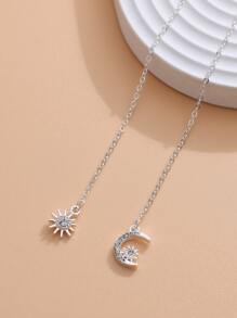 Sun & Moon Decor Threader Earrings