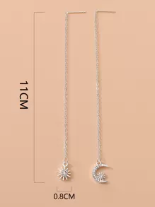 Sun & Moon Decor Threader Earrings
