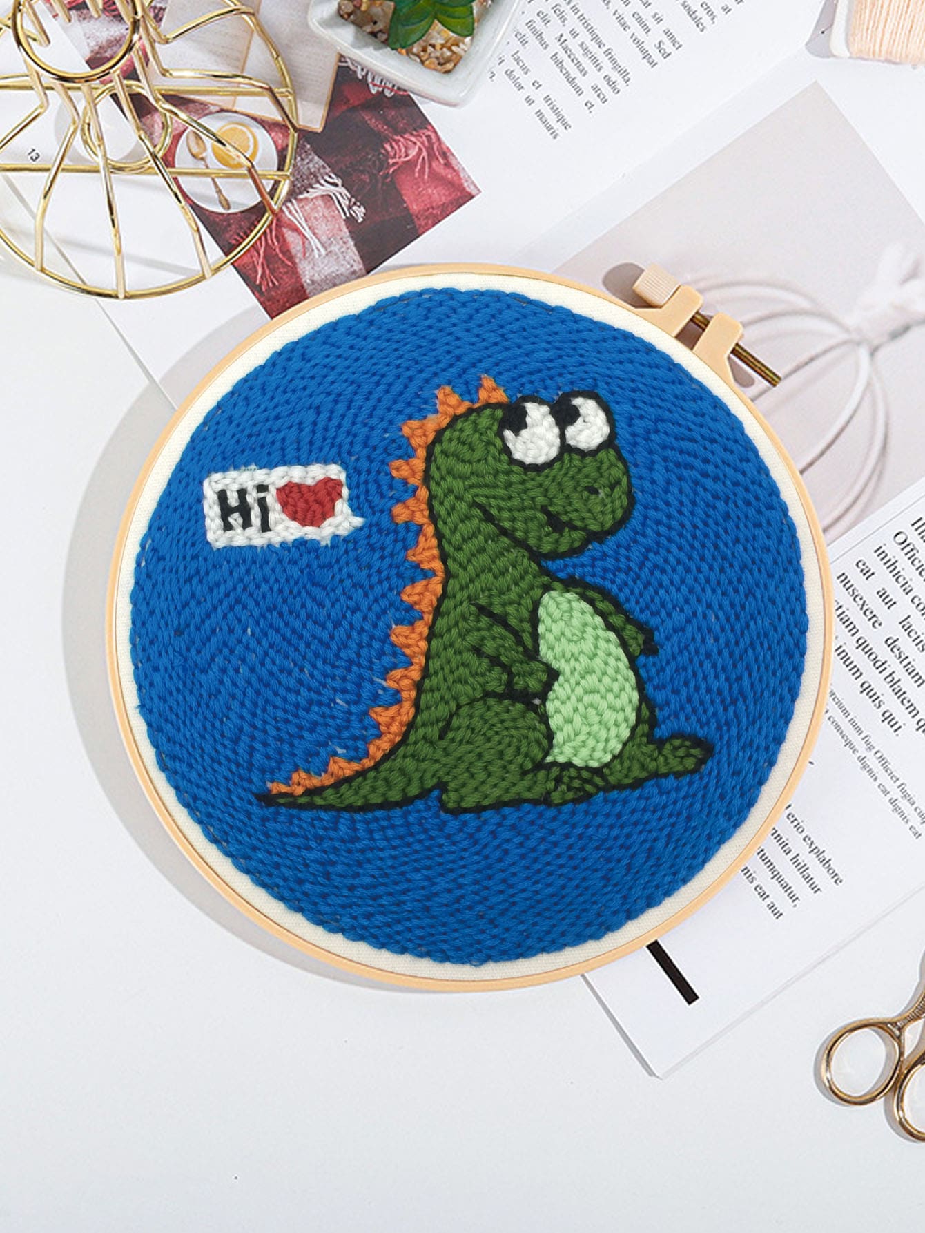 1 set Bordado a mano con estampado de dinosaurio - Multicolor - Ver 1