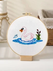 1 set Bordado a mano con patrón de cisne - Multicolor - Ver 2