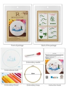 1 set Bordado a mano con patrón de cisne - Multicolor - Ver 4