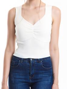 EURMUSE Top de punto pecho con fruncido - Blanco - Ver 3