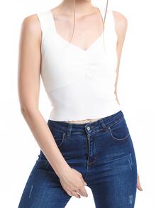 EURMUSE Top de punto pecho con fruncido - Blanco - Ver 5