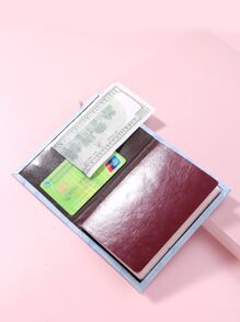Letter Graphic Marble Graphic Passport Case - Blue - View 2