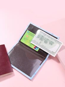 Letter Graphic Marble Graphic Passport Case - Blue - View 6