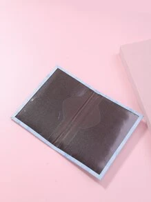 Letter Graphic Marble Graphic Passport Case - Blue - View 7