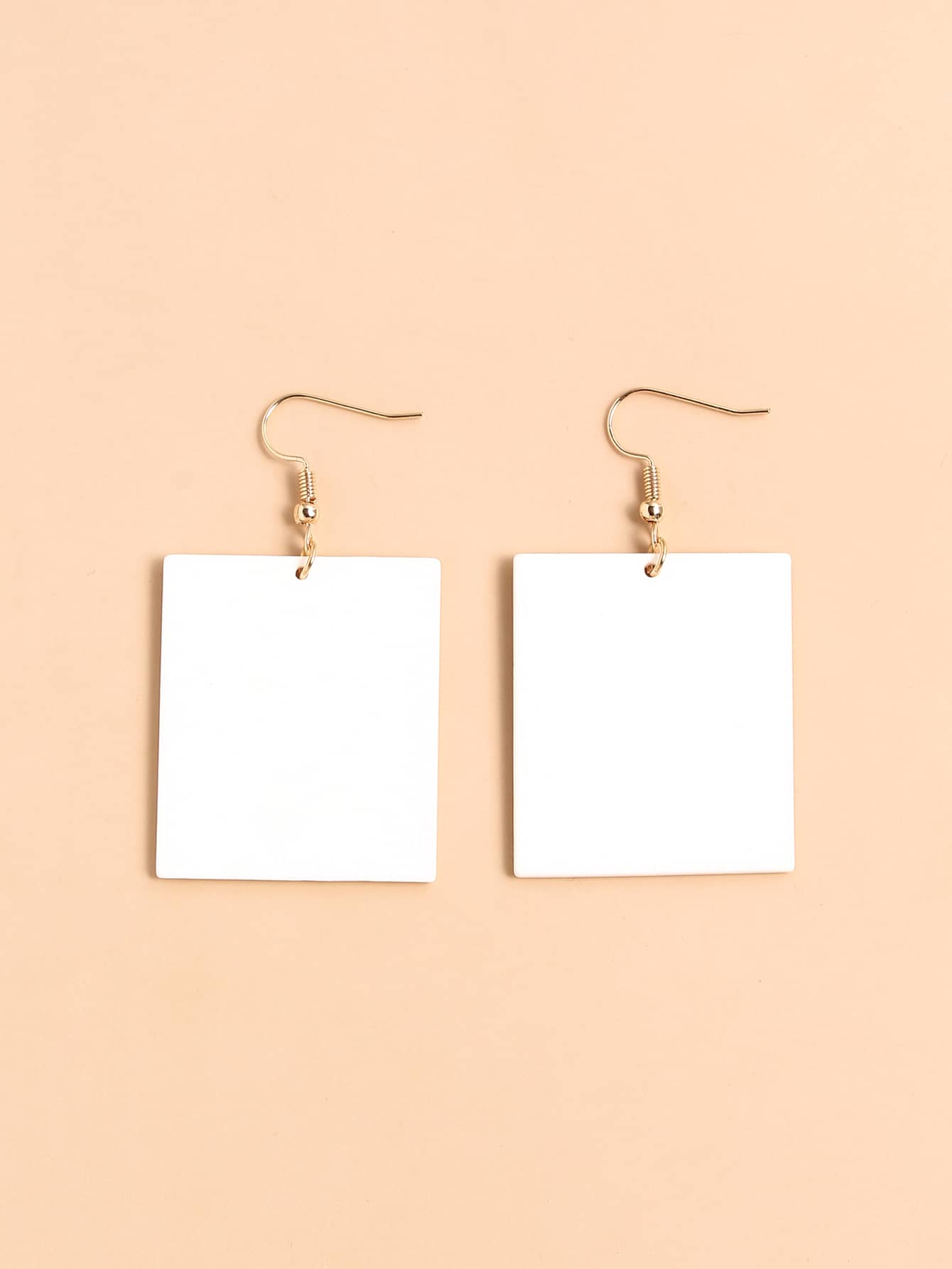 Slogan Graphic Square Drop Earrings