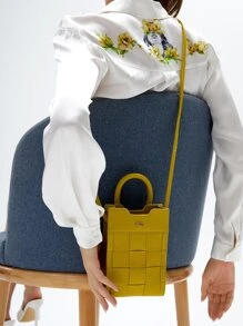 MOTF X Polina Bright 100% SILK STRAIGHT FIT SHIRT - White - View 5