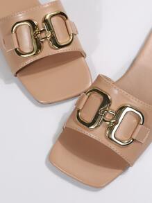 蝴蝶结一脚蹬凉鞋，女士时尚户外和沙滩拖鞋，防滑蝴蝶结拖鞋适合约会、通勤、派对、聚会、日常穿着和休闲 - 駝色 - 查看 5