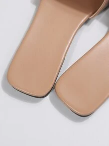 蝴蝶结一脚蹬凉鞋，女士时尚户外和沙滩拖鞋，防滑蝴蝶结拖鞋适合约会、通勤、派对、聚会、日常穿着和休闲 - 駝色 - 查看 8