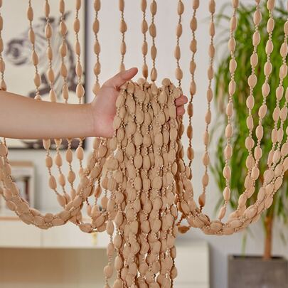 Solid Tassel Door Curtain, Polyester String Door Curtain For Home Decor