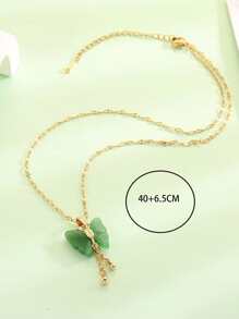 1入組蝴蝶墜飾項鍊銅首飾類 - 彩色 - 查看 3