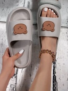 Chanclas con patrón de dibujos animados - Gris - Ver 1