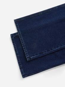 SHEINBlues High Waist Flap Pocket Cargo Jeans - Dark Wash - View 10