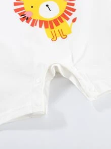 Peninsula Baby 男嬰字母和卡通圖案連身短褲 - 白色 - 查看 4