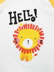 Peninsula Baby 男嬰字母和卡通圖案連身短褲 - 白色 - 查看 8