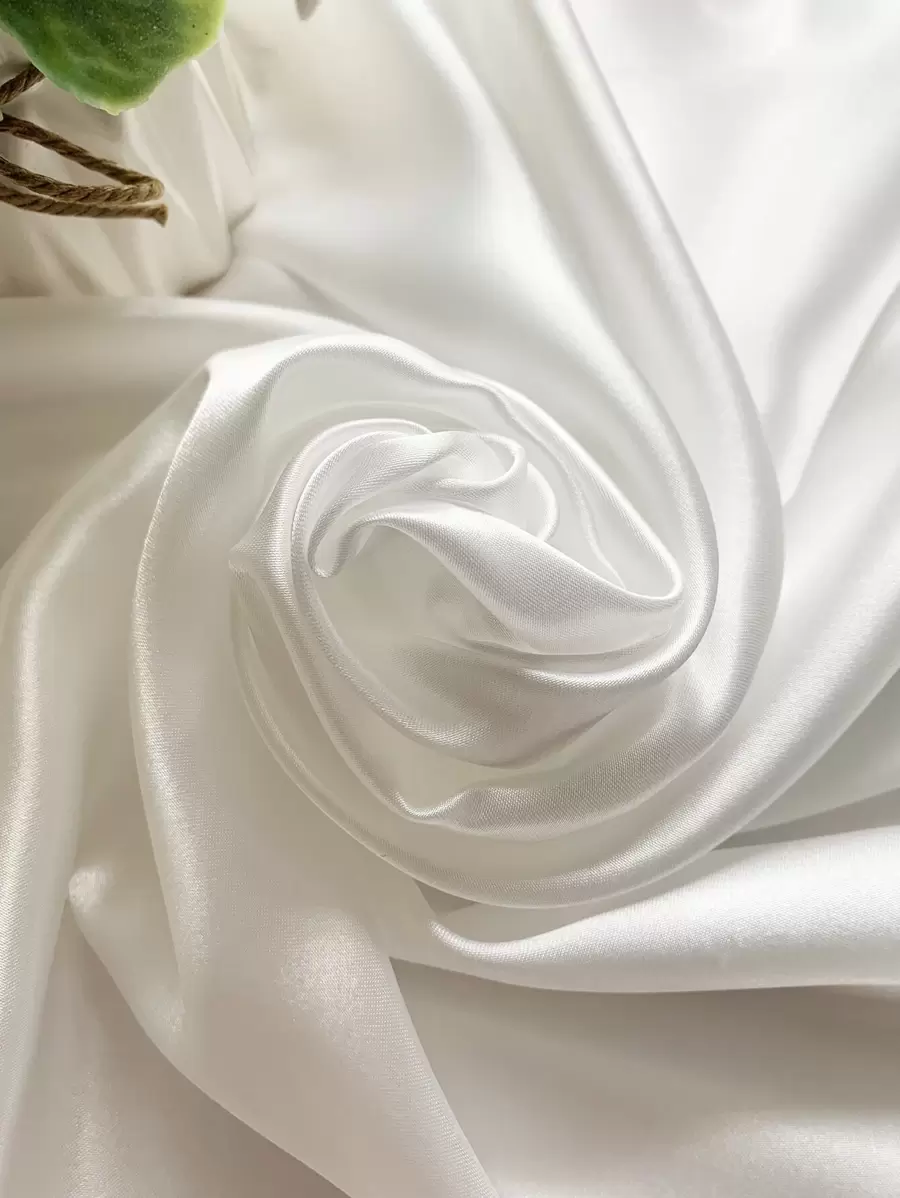 1入組白色緞面滌綸布用於DIY背景裝飾
