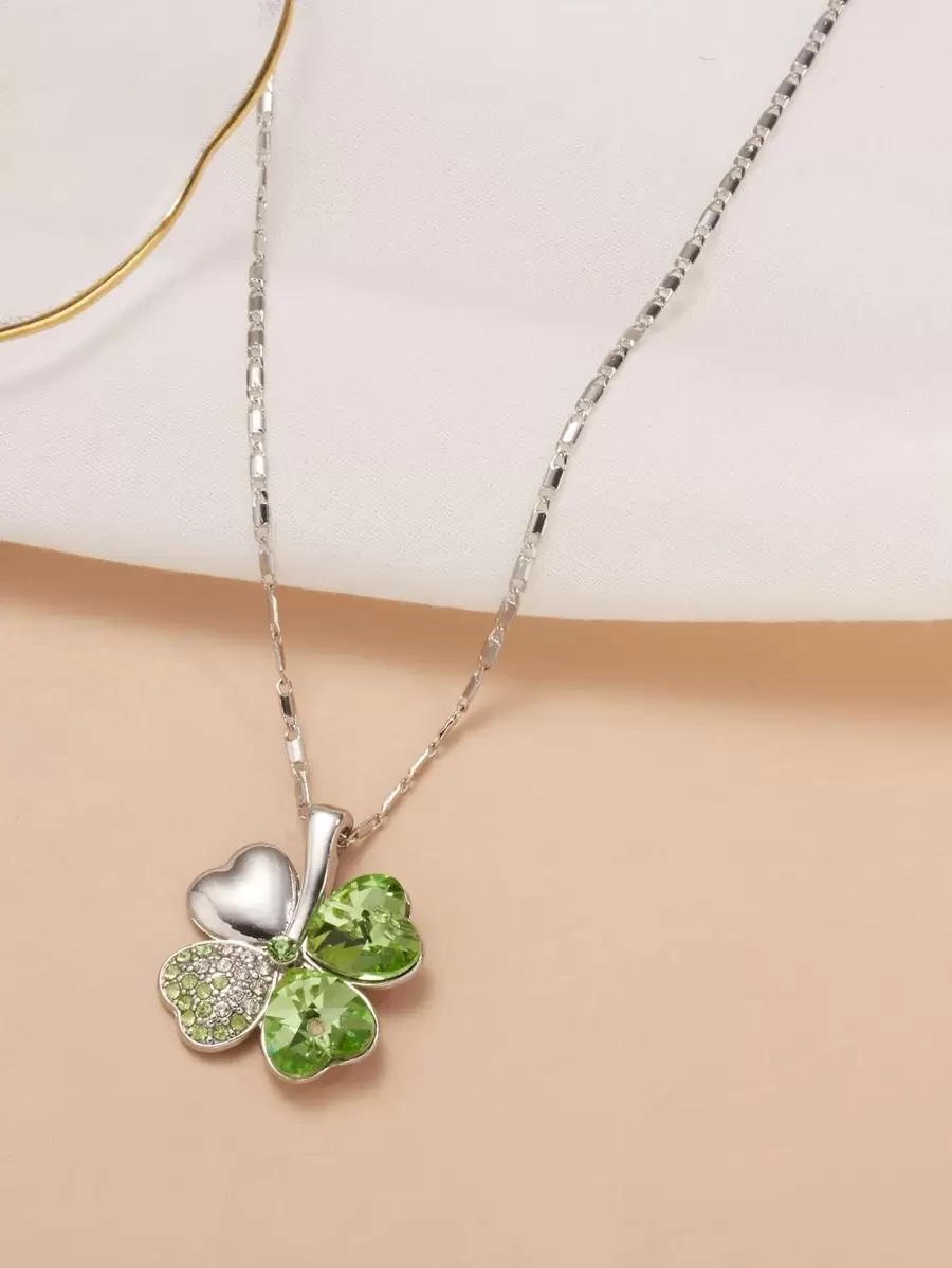 Four-Leaf Clover Charm Necklace Valentines,Mom,Mother,Mother's Day,Gift