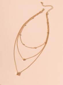 字母N吊墜多層次項鍊