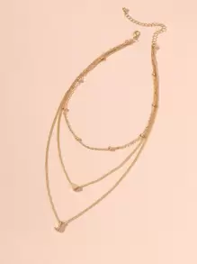 Collar a capas accesorio con letra J - Amarillo Oro - Ver 3