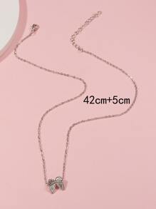 翅膀吊墜項鍊 - 銀色 - 查看 3