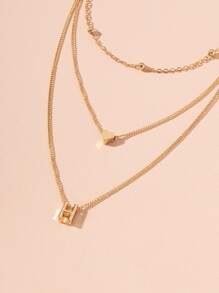 Vòng cổ xếp lớp chữ Charm - Vàng - Xem 2