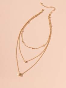 Vòng cổ xếp lớp chữ Charm - Vàng - Xem 3