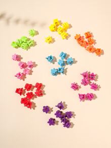 50pcs Mini Random Color Flower Design Hair Claw For Everyday Styling Suitable For Campus Dating Vacation Daily Travel Cute Valentine's Day Claw Clips Hair Clips Hair Jaw Clip Hair Clamps Hair Clutch Hair Catcher Clip, School Stuff, College Fall Winter Hair Accessories For Women - Multicolor - View 2