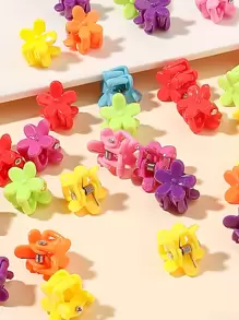 50pcs Mini Random Color Flower Design Hair Claw For Everyday Styling Suitable For Campus Dating Vacation Daily Travel Cute Valentine's Day Claw Clips Hair Clips Hair Jaw Clip Hair Clamps Hair Clutch Hair Catcher Clip, School Stuff, College Fall Winter Hair Accessories For Women - Multicolor - View 4