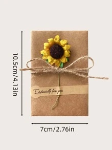 20 piezas surtidas de tarjetas de felicitación de flores hechas a mano de papel kraft retro, adecuadas para el Día de San Valentín, el Día de la Madre, cumpleaños - Multicolor - Ver 6