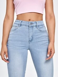 High-Waisted Dinner Date Flare Jeans - Light Wash - View 4