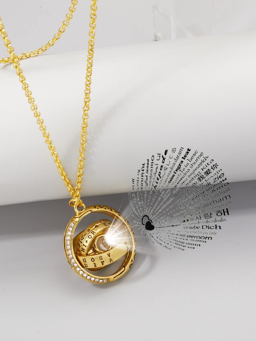 Nam giới thời trang và phổ biến Vòng chiếu ánh sáng Vòng cổ quyến rũ Chất liệu hợp kim theo phong cách Punk Hip Pop cho món quà trang sức và cho vẻ ngoài sành điệu - Vàng - Xem 1