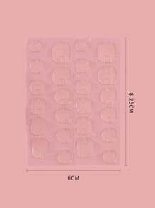 24pcs Long Coffin Fake Nail & 1pc Nail File & 1sheet Tape - Black - View 5