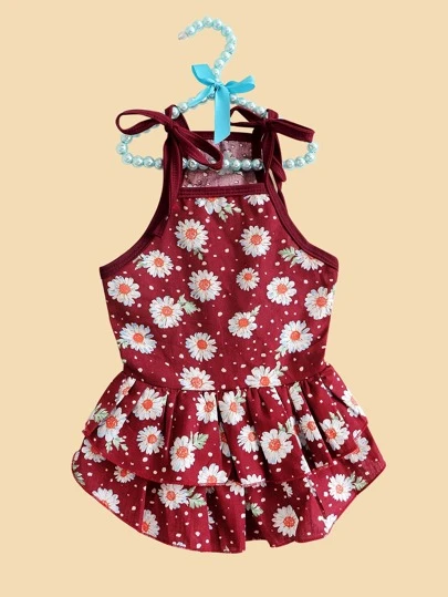 Sukienka w stokrotki dla zwierząt