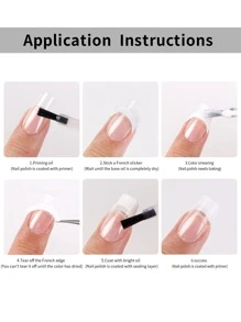 24片法式美甲贴纸 - 白色 - 查看 3