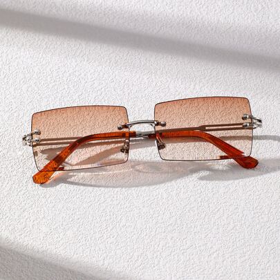 Men Square Rimless Fashion Glasses