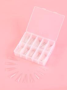 Mejora tu aspecto con 200 piezas de uñas postizas transparentes largas de estilete para extensión de uñas de salón de uñas DIY para el hogar - transparente - Ver 1