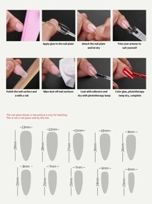 Mejora tu aspecto con 200 piezas de uñas postizas transparentes largas de estilete para extensión de uñas de salón de uñas DIY para el hogar - transparente - Ver 3
