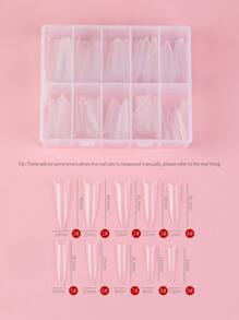 Mejora tu aspecto con 200 piezas de uñas postizas transparentes largas de estilete para extensión de uñas de salón de uñas DIY para el hogar - transparente - Ver 4