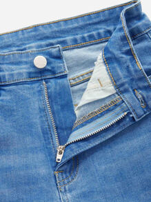 Slant Pocket Bootcut Leg Jeans - Light Wash - View 7