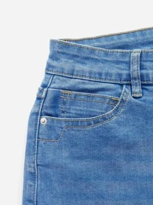Slant Pocket Bootcut Leg Jeans - Light Wash - View 8