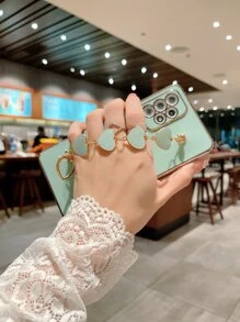 Solid Phone Case With Heart Hand Strap Compatible With IPhone15/15Plus/15Pro/15Promax,International Version, Not The Domestic Version - Mint Green - View 5